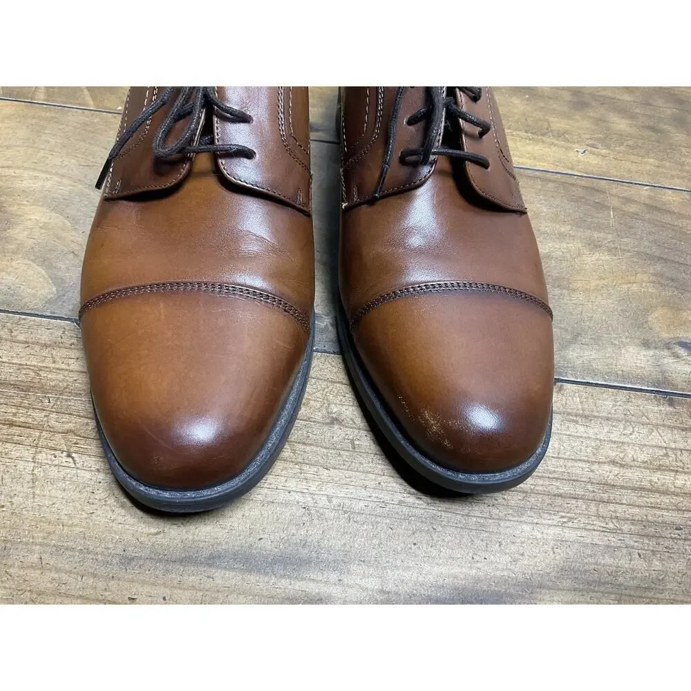 Florsheim Mens Brown Leather Cap Toe Oxford Comfortech Dress Shoes 11568-221 12D